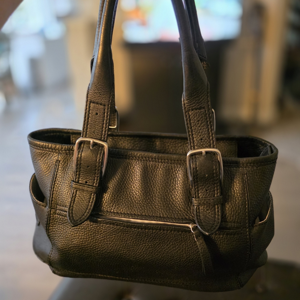 Cole Haan Black Pebble Leather Shoulder Bag